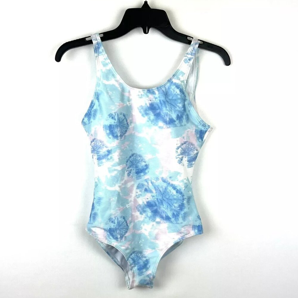 Snapper Rock Girl’s Blue/White Tie Dye One Piece Swimsuit Size 14